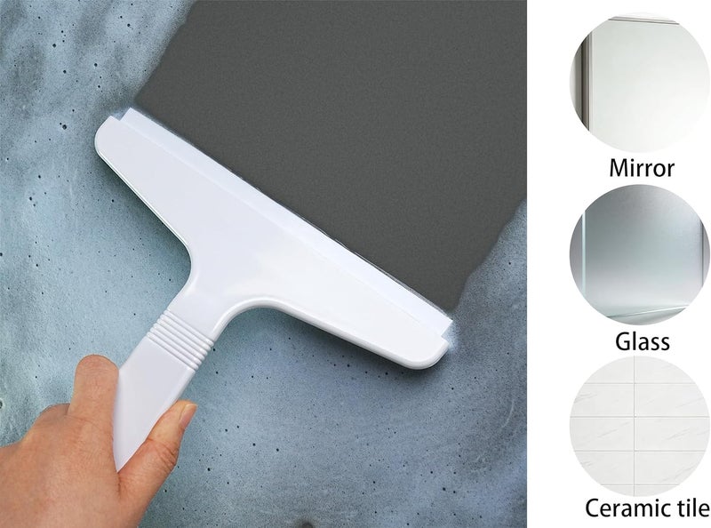 NewTalent New Talent 2 PCS Shower Squeegee White, for Shower Glass, Shower Doors, Bathroom, Window and Car Glass(1 Large and 1 Small) - Image 5